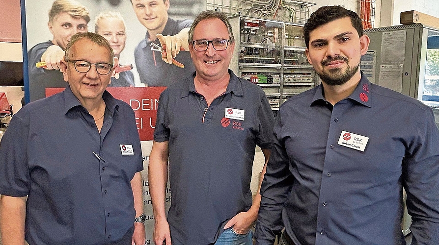 Das Führungstrio des Clever-Tags in Aarau: (v. l.) Bruno Steinger, Berufsbildner RSK Sursee, Beat Schertenleib, Berufsbildner RSK Aarau, und Ruben Garcia, Geschäftsleiter RSK Aarau. Das Führungstrio des Clever-Tags in Aarau: (v. l.) Bruno Steinger, Berufsbildner RSK Sursee, Beat Schertenleib, Berufsbildner RSK Aarau, und Ruben Garcia, Geschäftsleiter RSK Aarau.