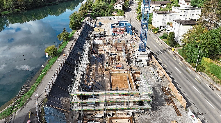 Die Bauarbeiten am neuen Unterwerk Aarau schreiten voran.Bild: ZVG