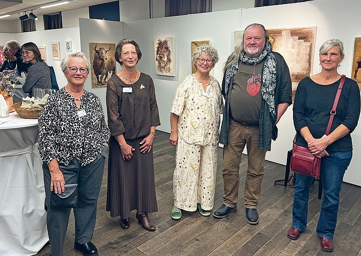 Die Künstlerinnen und Künstler (von links): Maja Hungerbühler, Katrin Stempfel, Iris Frey, Marcel Wagner und Andrea Baumann. Die Künstlerinnen und Künstler (von links): Maja Hungerbühler, Katrin Stempfel, Iris Frey, Marcel Wagner und Andrea Baumann.