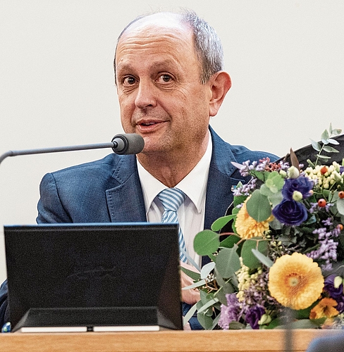 Markus Gabriel anlässlich seiner letzten Grossratssitzung als Präsident.Bild: Sandra Ardizzone