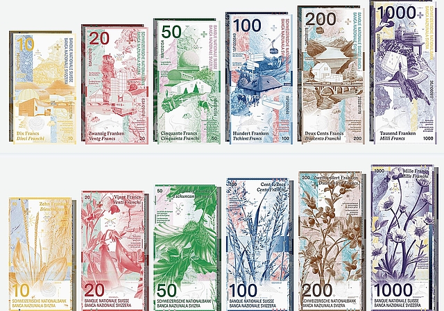 Der siegreiche Entwurf der neuen Schweizer Banknoten des Unternehmens Emphase.Bild: SNB