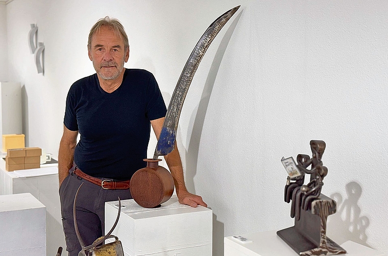 Reto Baumann organisiert die Ausstellung Art Feldmatte und stellt selbst auch aus.Bild: VS