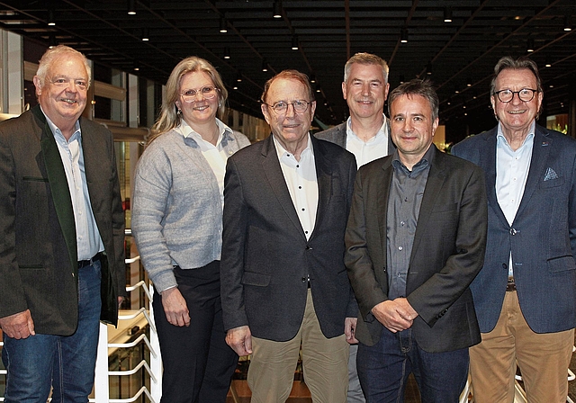 Der Vorstand der IG Aargauer Altstädte: (von links) Marcel Suter, Brigitte Albisser, Peter C. Beyeler, Kuno Schumacher, Oliver Bachmann und Hans-Rudolf Hottiger.Bild: ZVG