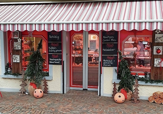 Die Metzgerei Klauser in Uerkheim kämpft mit den Folgen des Webland-Systemausfalls.Bild: zVg
