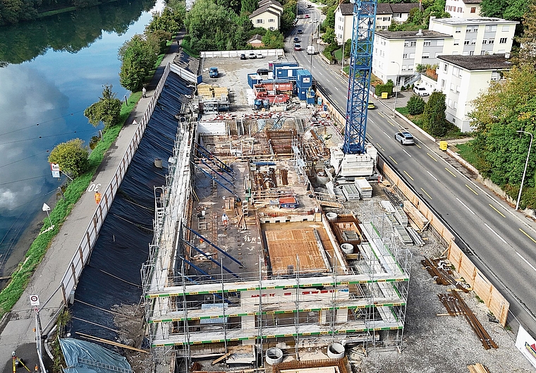 Die Bauarbeiten am neuen Unterwerk Aarau schreiten gut voran.Bild: ZVG