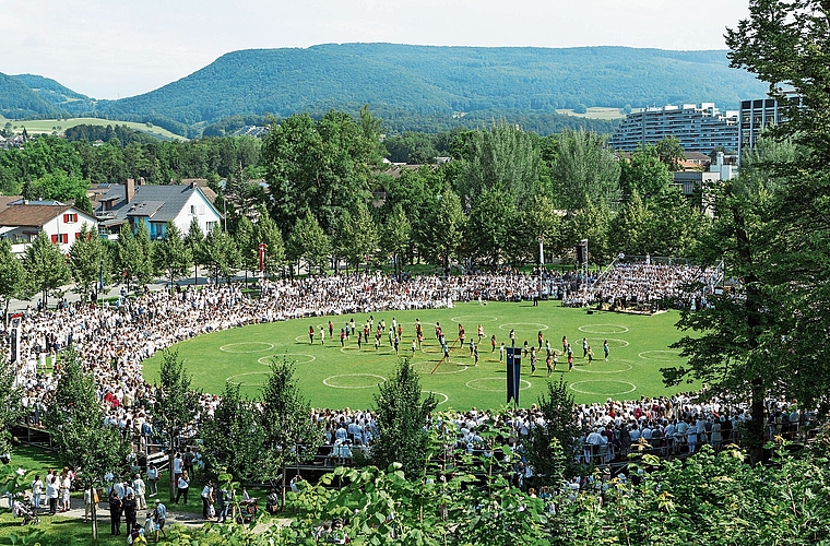 Der Telliring war während vieler Jahre ein zentraler Schauplatz der Maienzug-Morgenfeier und gilt bis heute als historisch und kulturell bedeutender Ort in Aarau. Bild: Chris Iseli/Archiv