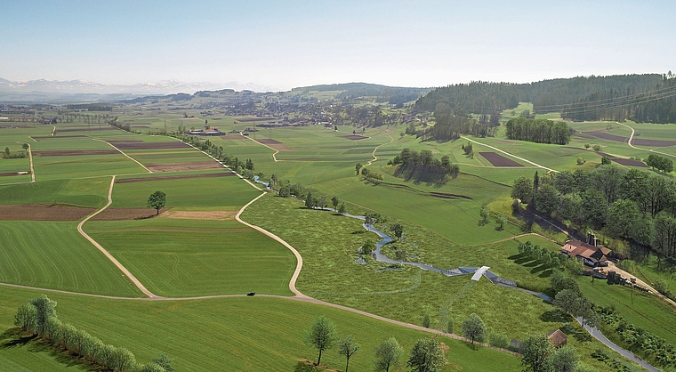 So soll die revitalisierte Suhre künftig aussehen. Auch gegen diese Aufwertung sind Einwendungen eingegangen.VISUALISIERUNG: ZVG/AG