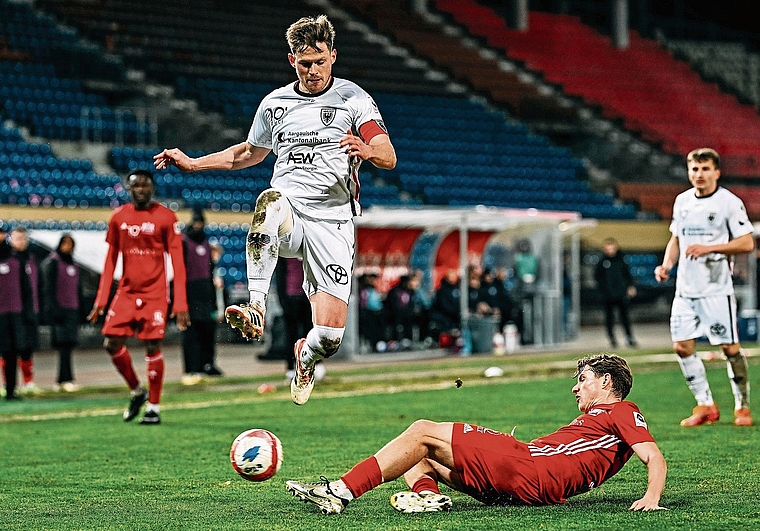 Auch Verteidiger Marco Thaler befindet sich beim FC Aarau nicht im Höhenflug.Bild: Sarah Rölli
