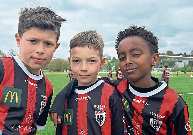 Sind begeistert vom Camp (von links): Adrian Sinanaj, Lenny Zahnd und Nahom Kahsay.