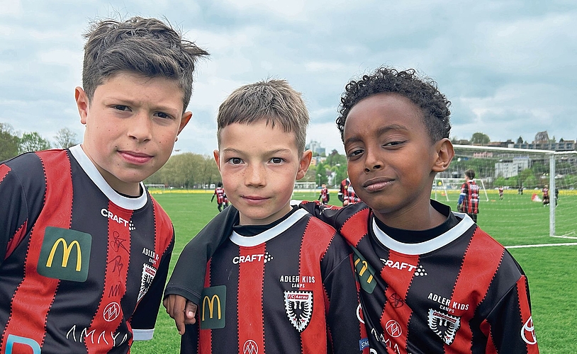 Sind begeistert vom Camp (von links): Adrian Sinanaj, Lenny Zahnd und Nahom Kahsay.