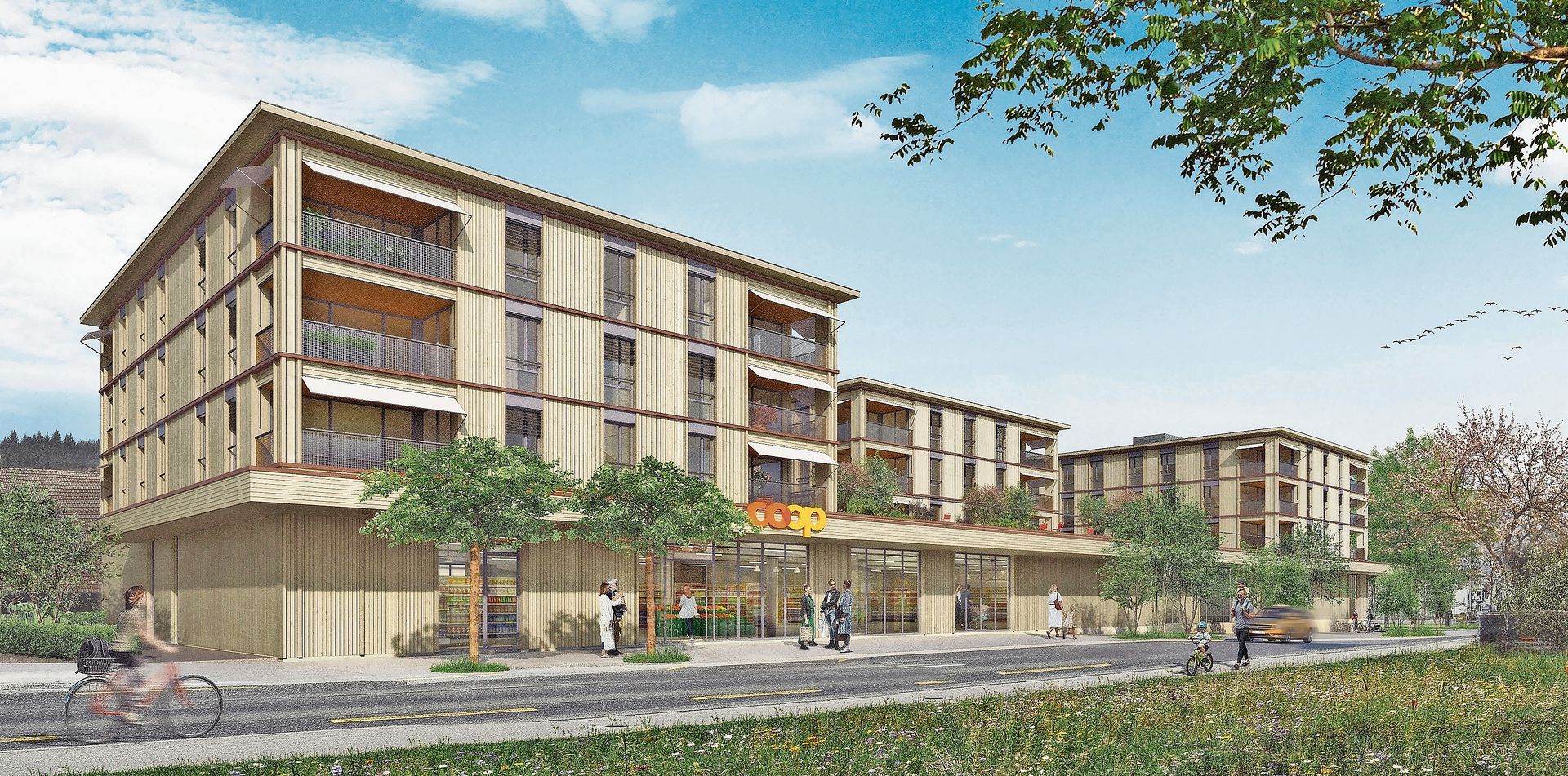 So soll der Neubau an der Schöftler Dorfstrasse nach Abschluss der Bauarbeiten aussehen.Visualisierung: MIYO Visualisierung