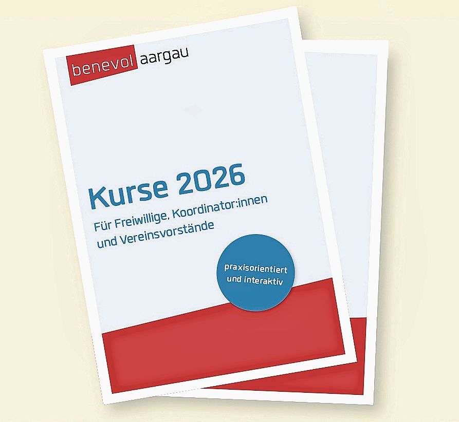 Titelseite der Kursprogramme 2026. Bild: benevol Aargau Titelseite der Kursprogramme 2026. Bild: benevol Aargau