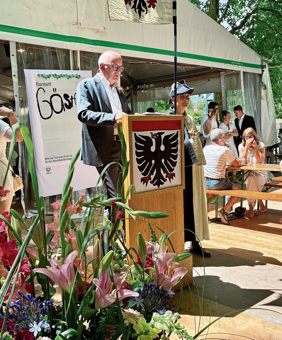 Festansprache von Stadtpräsident Hanspeter Hilfiker.Bilder: Sarah Moll Festansprache von Stadtpräsident Hanspeter Hilfiker.Bilder: Sarah Moll