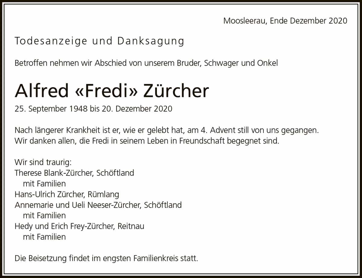 ToAlfred Zuercher 1948 | Der Landanzeiger
