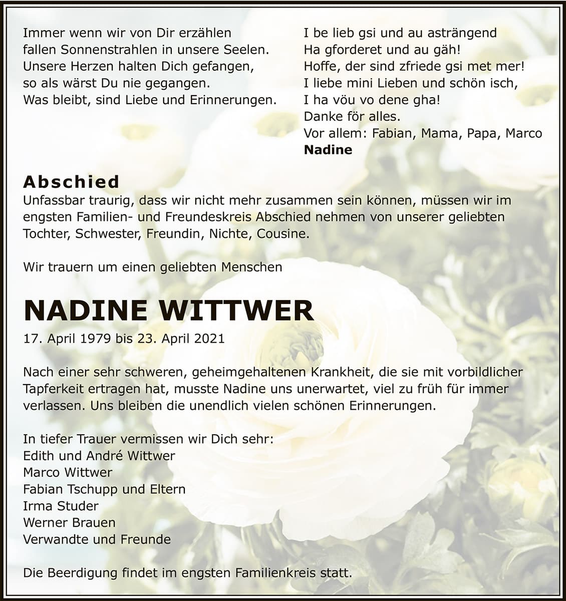 Nadine Wittwer 1979
