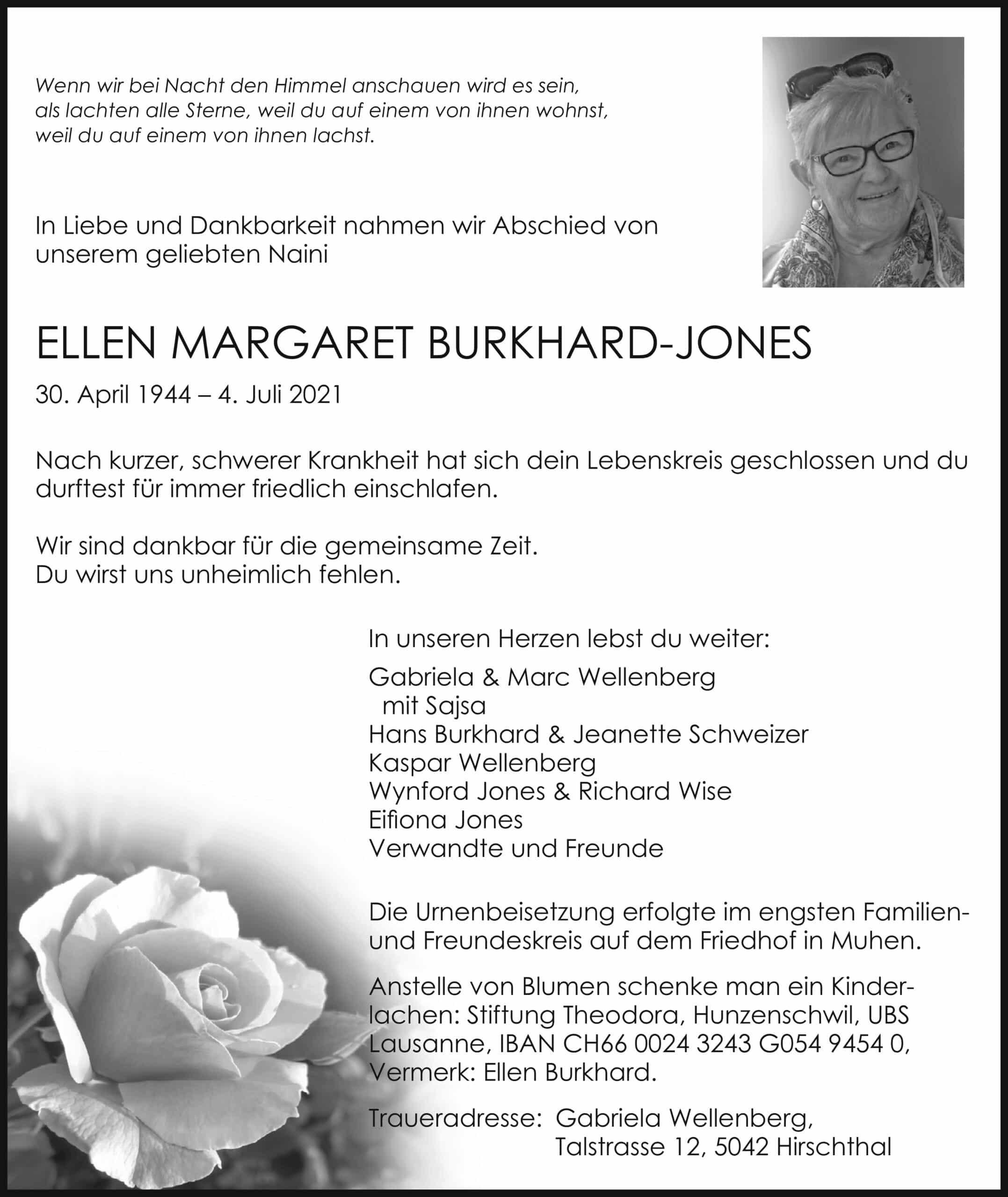 Todesanzeige Ellen_Margaret_Burkhard-Jones_1944